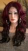 Perücke Spitzenperücke Lace wig front lang ombre rot schwarz gelockt locken curl