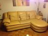 Natuzzi Designer Couch/  Sofa Garnitur in Vanille,  Echtleder