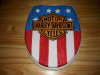 Harley Davidson Old School WC Toilettensitz Schwere ausführung Holzkern 