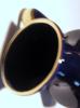 	 Antike,  kleine Kobalt - Vase mit Gold