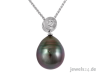 Halsschmuck,  Halskette mit Anhänger,   Diamant,  Tahiti Zuchtperle,   Gold günstig
