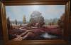 Holzgemälde Heidelandschaft 90x65 cm