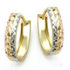 Creole,  tricolor,  diamantiert,  9Kt GOLD
