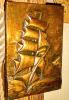 kupfer relief bild segelschiff