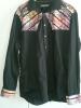 modernes Herren-Western Hemd,  Square Dance, schwarz mit Leo, Gr.XXL