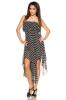 Neu XS S M Bandeau Chiffon Kleid leo sexy Mode Trend Asymmetrisch 