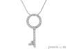 Diamantschmuck,  Halsschmuck,  Halskette mit Anhänger Schlüssel,  Collier,  Diamante