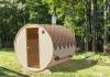 2m Fichten Sauna mit einem Durchmesser von 2m und einem 6kW Elektroofen,  Saunafa