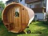 3,  6m Sauna aus Thermoholz,  2,  2m Durchmesser und Holzofen,  Saunafass,  Sauna-Fas