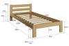 Bett Massivholzbett Holzbett Lattenrost unlackiert unbehandelt 90/  120/  140/  160