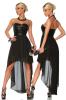 Neu S M Abend Kleid Elegant mit Pailletten schwarz Asymmetrisch schick Mode Tren