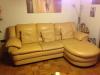 Natuzzi Designer Couch/  Sofa Garnitur in Vanille,  Echtleder