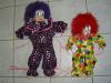 2x Harlekin Harlekinpuppen Stoffpuppen ca. 58 cm   44 cm Sandfüllung