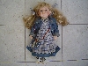 Jeans Tasche Dekopuppe ca. 46cm Kleid Puppe Porzellanpuppe