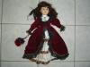 Dekopuppe ca. 46cm Samtkleid Tasche Puppe Porzellanpuppe