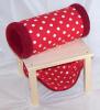 Kuschelsachenset 3 Teile,  Hängemattengestell,  Hängematte,  Kuschelrolle rot mit w