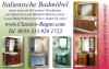 Eckwaschtisch aus Massivholz und Marmor