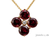 Collier,  Halskette mit Anhänger,  Diamanten,  Granat Edelsteinen,  Gold günstig