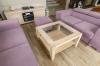 COUCHTISCH KAFFEETISCH EICHENHOLZ WOHNZIMMERTISCH MASSIVHOLZ SOFATISCH 90x90x48