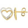 Ohrstecker Doppelherz mit 3 Diamanten Gelbgold 333 bicolor