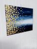 Abstrakt Acryl Gemälde Blau mit Blattgold auf Leinwand