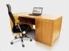 WALTER SCHREIBTISCH EICHENHOLZ HOLZ TRANSPARENT LACK MASSIVHOLZ 180x80cmx78cm
