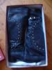 VIC MATIE schwarz ECHTLEDER Gr 39 38 Boots VOLL-LEDER schwarz Stiefel NP 429,  -