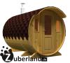 Fass-Sauna ,  Saunafass,  Sauna (Länge 3m,  Durchmesser 2m) mit Elektro-Ofen