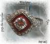Ring,  925 Silber mit gefassten Weistopasen