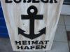 Schild aus Massivholz - HEIMAT HAFEN LÜBECK - Maritim Handarbeit