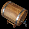 Fass aus Eiche mit Untergestell -10L,  mit Reifen aus Edelstahl