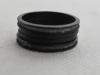 Set 4 Ringe - 17 mm 53 - schwarz mit kleinen Steinchen - Minimalismus Design