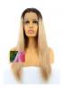 Lace Front Wig ECHTHAARPerücke 20 inch Mittel BLOND Rooting NEU
