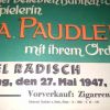Paudler Musical Dresden 1947 Klein Plakat mit Nachrichtenamt Dienstsiegel