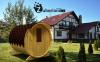 2m Fichten Sauna mit einem Durchmesser von 2m und einem 6kW Elektroofen,  Saunafa