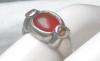 Ring,  925 Silber mit gefassten Karneol