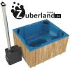 Zuber,  Badebottich,  Badefass,  Outdoor Pool rechteckig 2x1,  7m mit Thermoholzumra