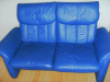 Blaues Ledersofa