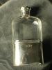 Antiker Kristall Flachmann,  Sterling Silber 925 