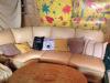 Natuzzi Designer Couch/  Sofa Garnitur in Vanille,  Echtleder