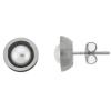 Ernstes Design Kreis - Ohrstecker Edelstahl mit SW Perle
