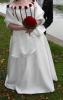 Hochzeitskleid,  Brautkleid 3 tlg bordeaux /  weiß Perlenstickerei