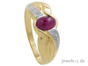 Klassischer Cabochon Ring,  Diamanten,  Rubin Edelstein,  Gold günstig vom Herstell