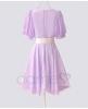 Asymmetrische Light Purple Silk Sommerkleid - Dameo.de