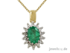 Diamantcollier,  Kette mit Anhänger,  Smaragd Edelstein,  Diamanten,  Gold günstig